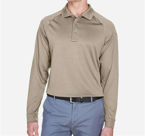 Men'S Advantage Long Sleeve Tactical Polo in Desert Khaki