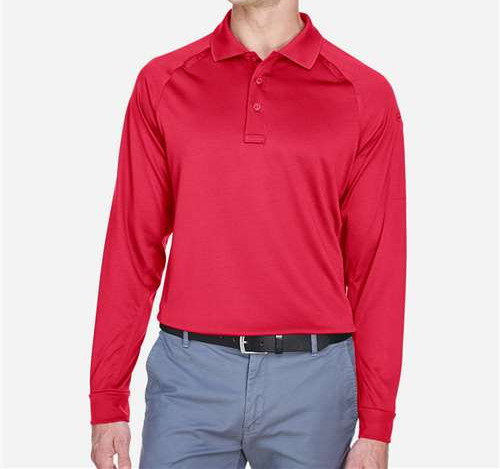 Men'S Advantage Long Sleeve Tactical Polo in Red