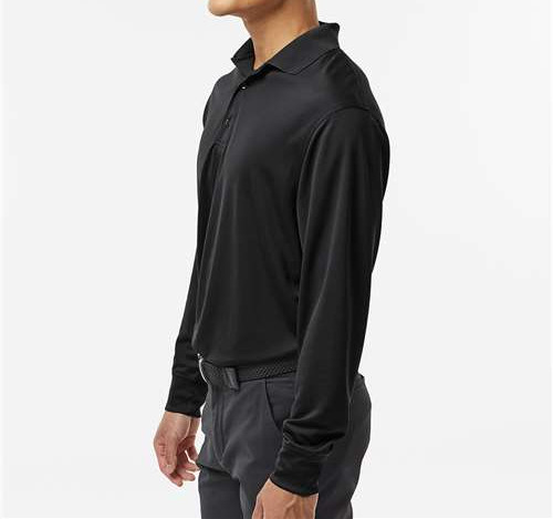 Men'S Prescott Long Sleeve Polo in Black