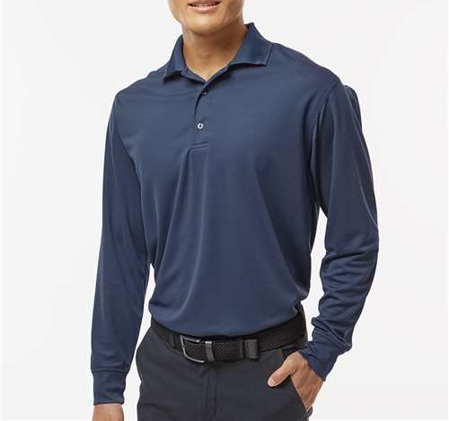 Men'S Prescott Long Sleeve Polo in Navy