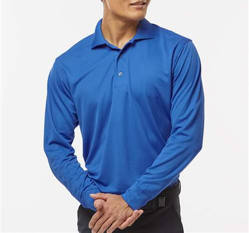 Men'S Prescott Long Sleeve Polo in Royal