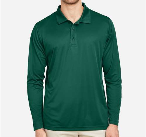 Men'S Zone Performance Long Sleeve Polo in Sport Forest