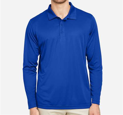 Men'S Zone Performance Long Sleeve Polo in Sport Royal
