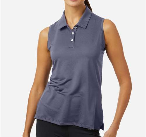 Women'S Ottoman Sleeveless Polo in Preloved Violet