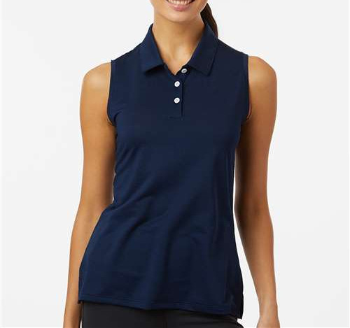 Women'S Ottoman Sleeveless Polo in Collegiate Navy