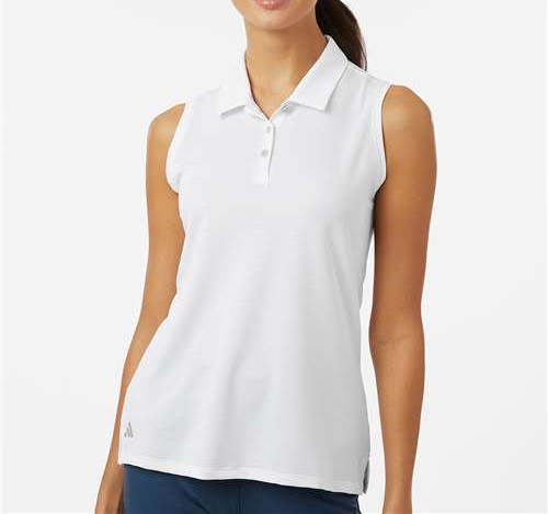 Women'S Ottoman Sleeveless Polo in White