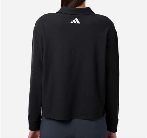 Women'S Beyond Long Sleeve Loose Polo in Black