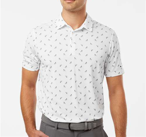 Men'S Ultimate365 Mesh Print Polo in White/ Black