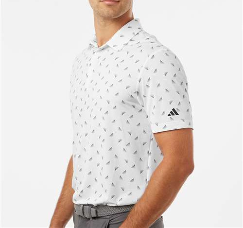 Men'S Ultimate365 Mesh Print Polo in White/ Black