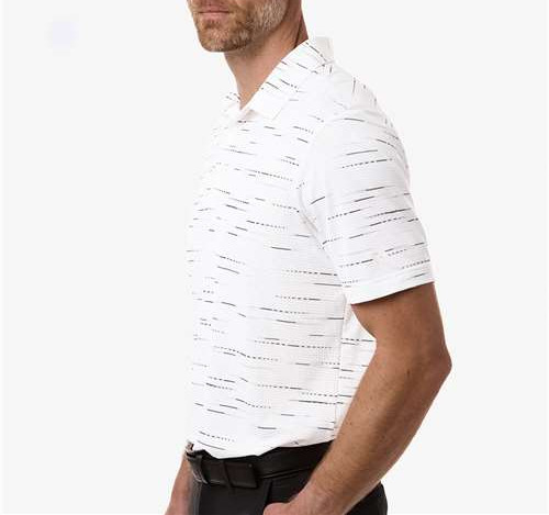 Men'S Ultimate365 Mesh Glimmer Print Polo in Clear Pink