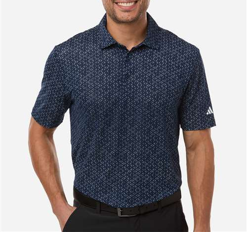 Men'S Ultimate365 Mesh Tango Print Climacool Polo in Collegiate Navy/ White