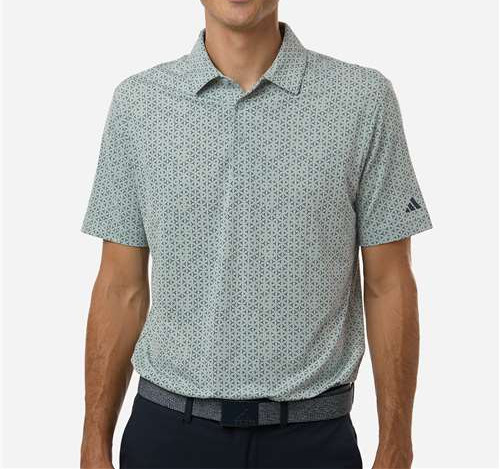 Men'S Ultimate365 Mesh Tango Print Climacool Polo in Wonder Sage/ Collegiate Navy