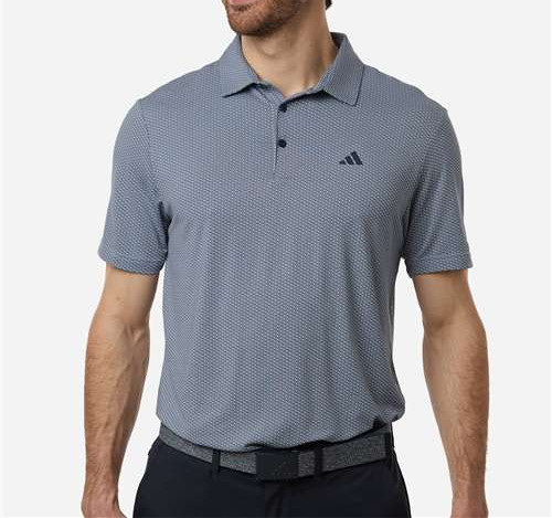 Men'S Performance Textured Polo in White/ Collegiate Navy