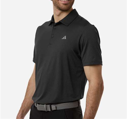 Men'S Performance Textured Polo in Carbon/ Black