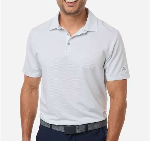 Men'S Ultimate365 Pencil Stripe Climacool Polo in White/ Wonder Sage