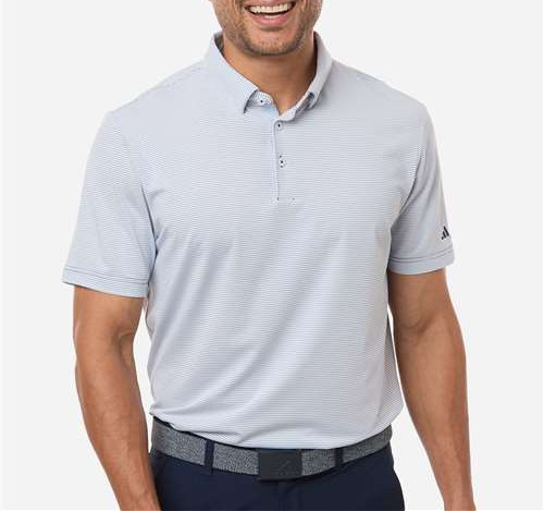 Men'S Ultimate365 Pencil Stripe Climacool Polo in White/ Collegiate Navy