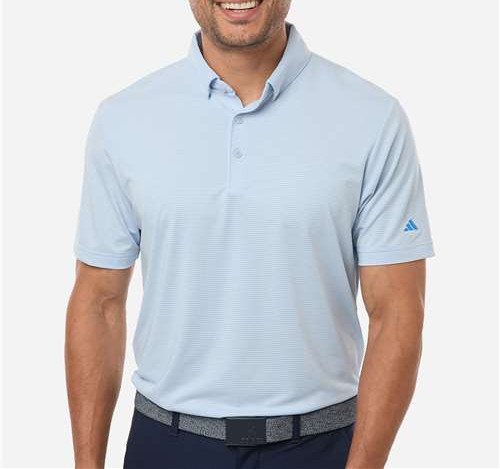 Men'S Ultimate365 Pencil Stripe Climacool Polo in Crystal Sky/ Lucid Ray Blue