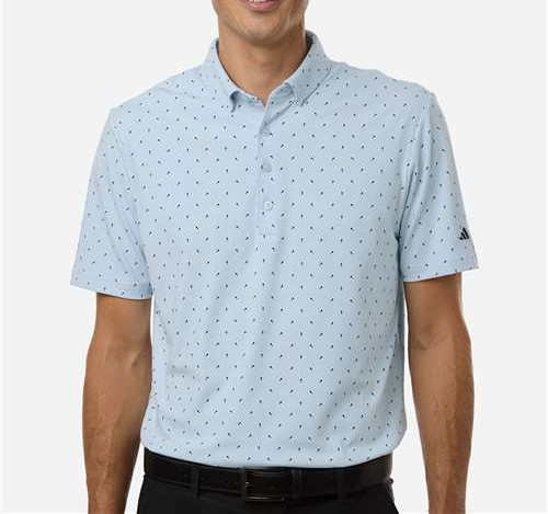 Men'S Ultimate365 Micro Print Polo in Crystal Sky