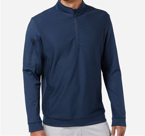 Men'S Textured Quarter-Zip Pullover in Collegiate Navy
