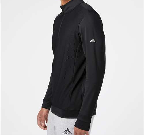 Men'S Textured Quarter-Zip Pullover in Black