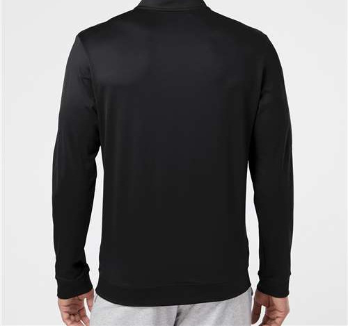 Men'S Textured Quarter-Zip Pullover in Black