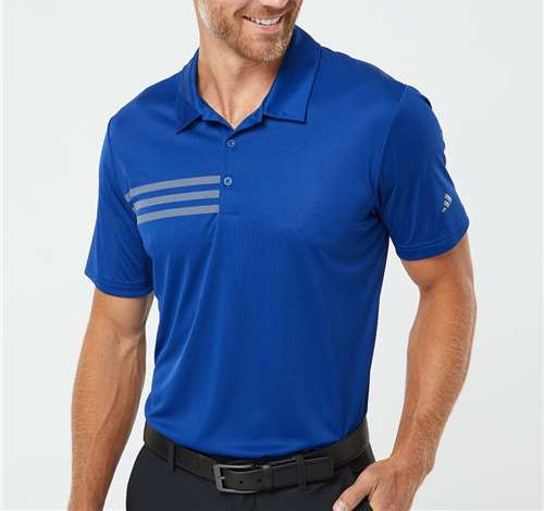 Men'S 3-Stripes Chest Polo in Collegiate Royal/ Grey Three