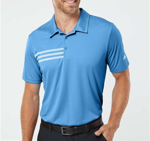 Men'S 3-Stripes Chest Polo in Lucky Blue/ White