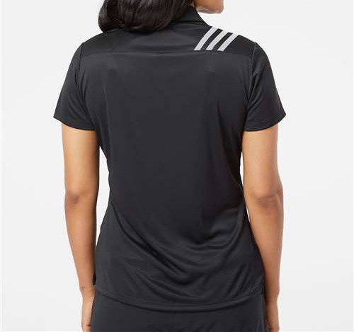 Women'S 3-Stripes Shoulder Polo in Black/ White
