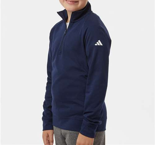 Youth Performance Quarter-Zip Pullover in Collegiate Navy