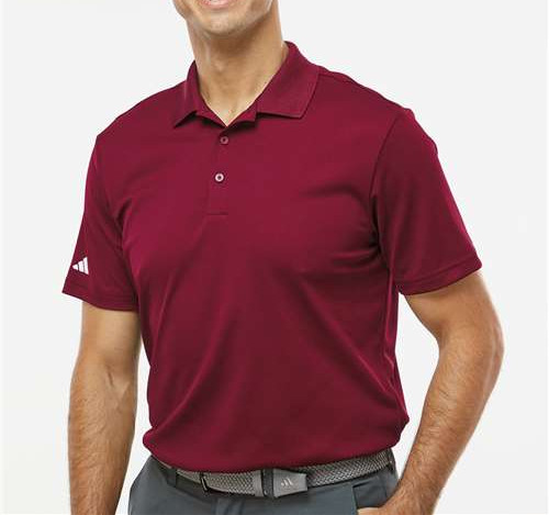 Men'S Performance Piqué Polo in Collegiate Burgundy
