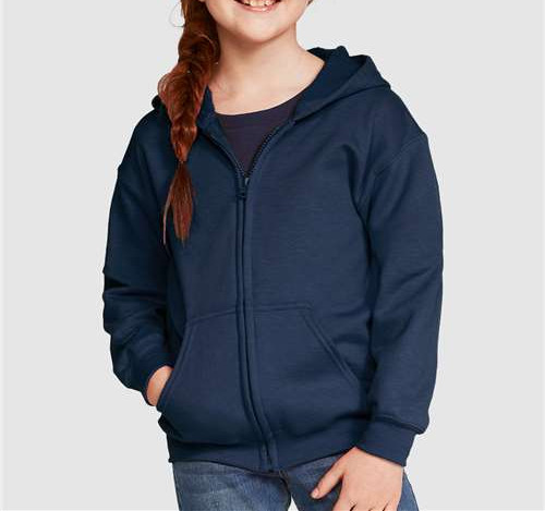 Youth Heavy Blend™ Full-Zip Hooded Sweatshirt in Navy