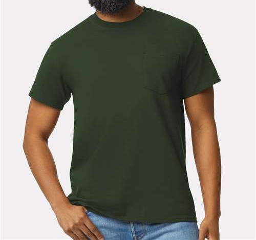 Unisex Ultra Cotton® Pocket T-Shirt in Forest Green