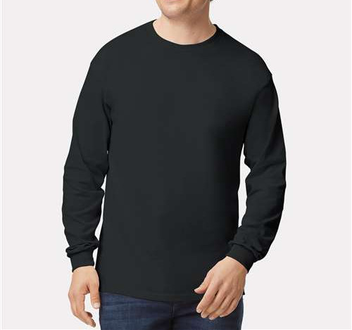 Unisex Ultra Cotton® Long Sleeve T-Shirt in Black