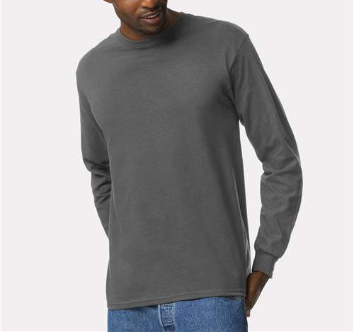 Unisex Ultra Cotton® Long Sleeve T-Shirt in Charcoal