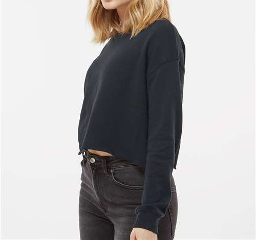 Women'S Lightweight Crop Crewneck Sweatshirt view 2
