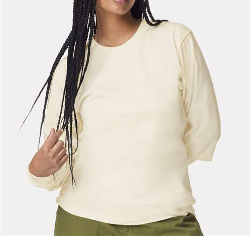 Unisex Fine Jersey Long Sleeve Tee in Cream