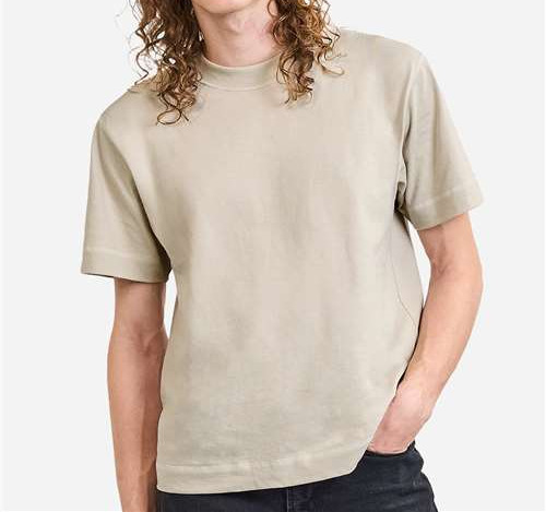 Unisex Heavyweight Cotton Mid-Length Tee in Bone