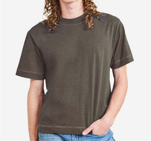 Unisex Heavyweight Cotton Mid-Length Tee in Mushroom