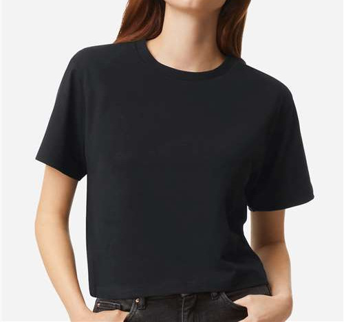 Women'S Fine Jersey Boxy Tee in Black
