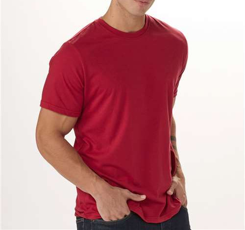 Men'S Basic Crew T-Shirt in Brick Red
