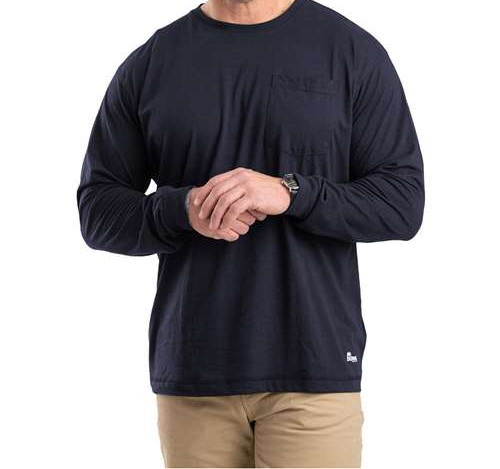 Men'S Tall Performance Long Sleeve Pocket T-Shirt in Navy