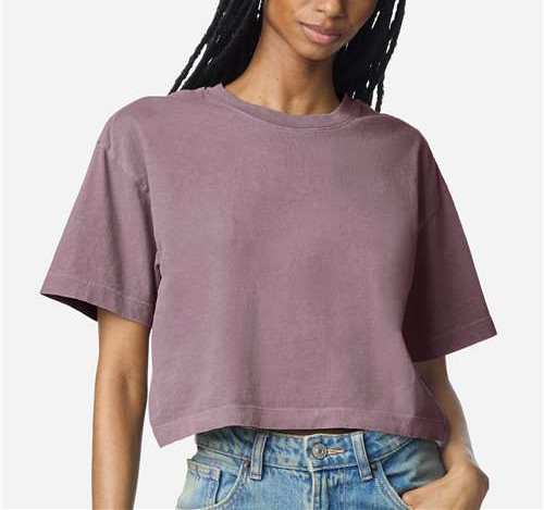 Women'S Garment-Dyed Heavyweight Cropped Tee in Faded Smokey Violet