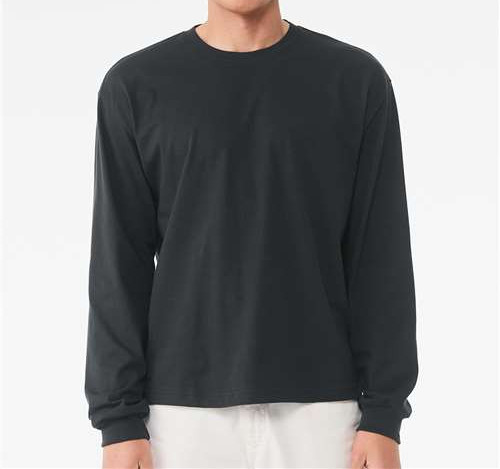 6 Oz. Heavyweight Long Sleeve Tee in Dark Grey