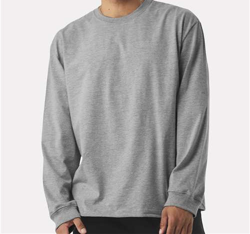 Unisex 7.5 Oz Heavyweight Long Sleeve Tee in Athletic Heather