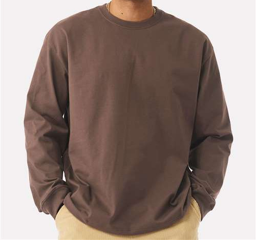 Unisex 7.5 Oz Heavyweight Long Sleeve Tee in Cocoa