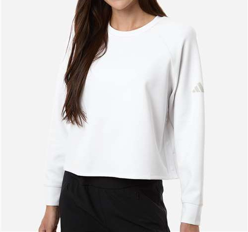 Women'S Beyond Side-Snap Crewneck Sweatshirt in White