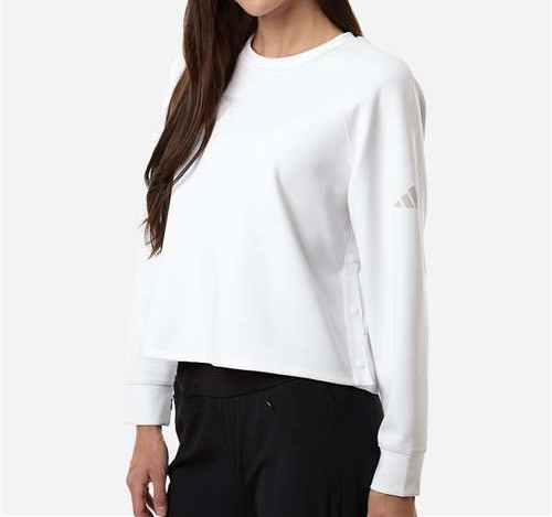 Women'S Beyond Side-Snap Crewneck Sweatshirt in White