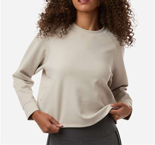 Women'S Beyond Side-Snap Crewneck Sweatshirt in Wonder Alumina