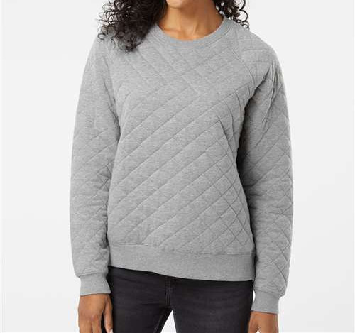 Women'S Quilted Crewneck Pullover in Oxford