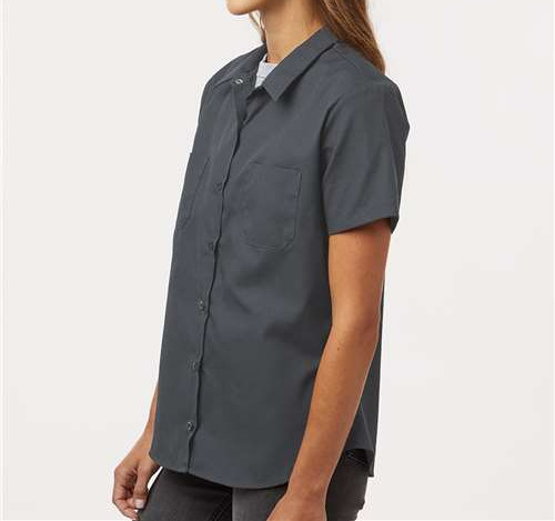 Women'S Industrial Short Sleeve Work Shirt in Dark Charcoal